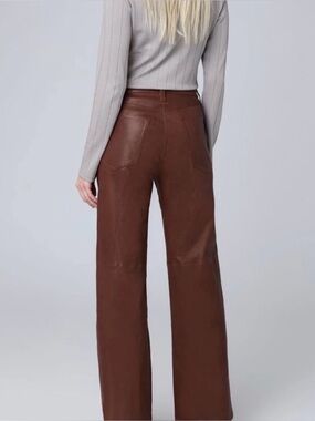 Rag & Bone Brown Logan Genuine Leather Pant